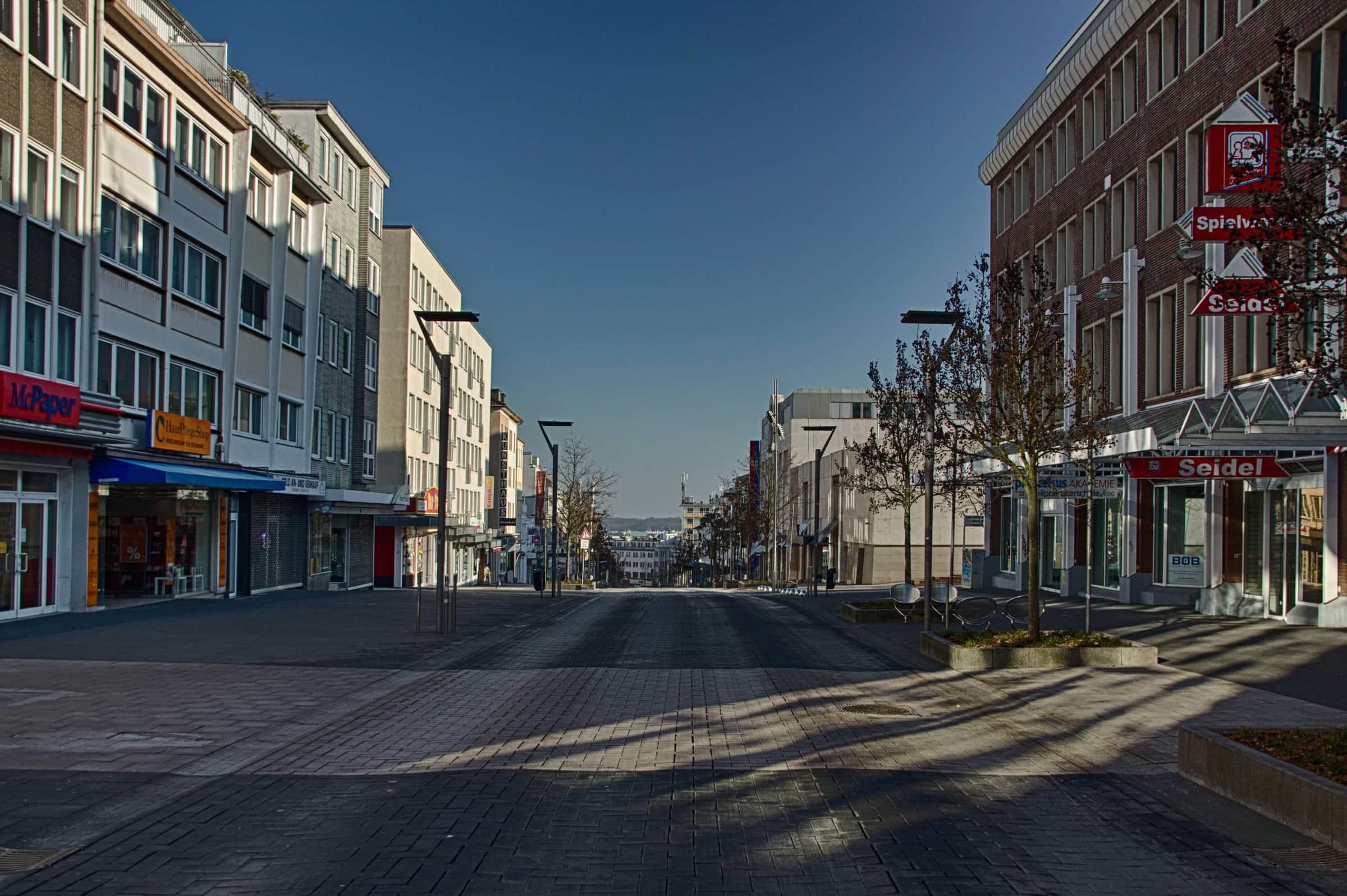 Fußgängerzone einer Innenstadt im Einsatzgebiet